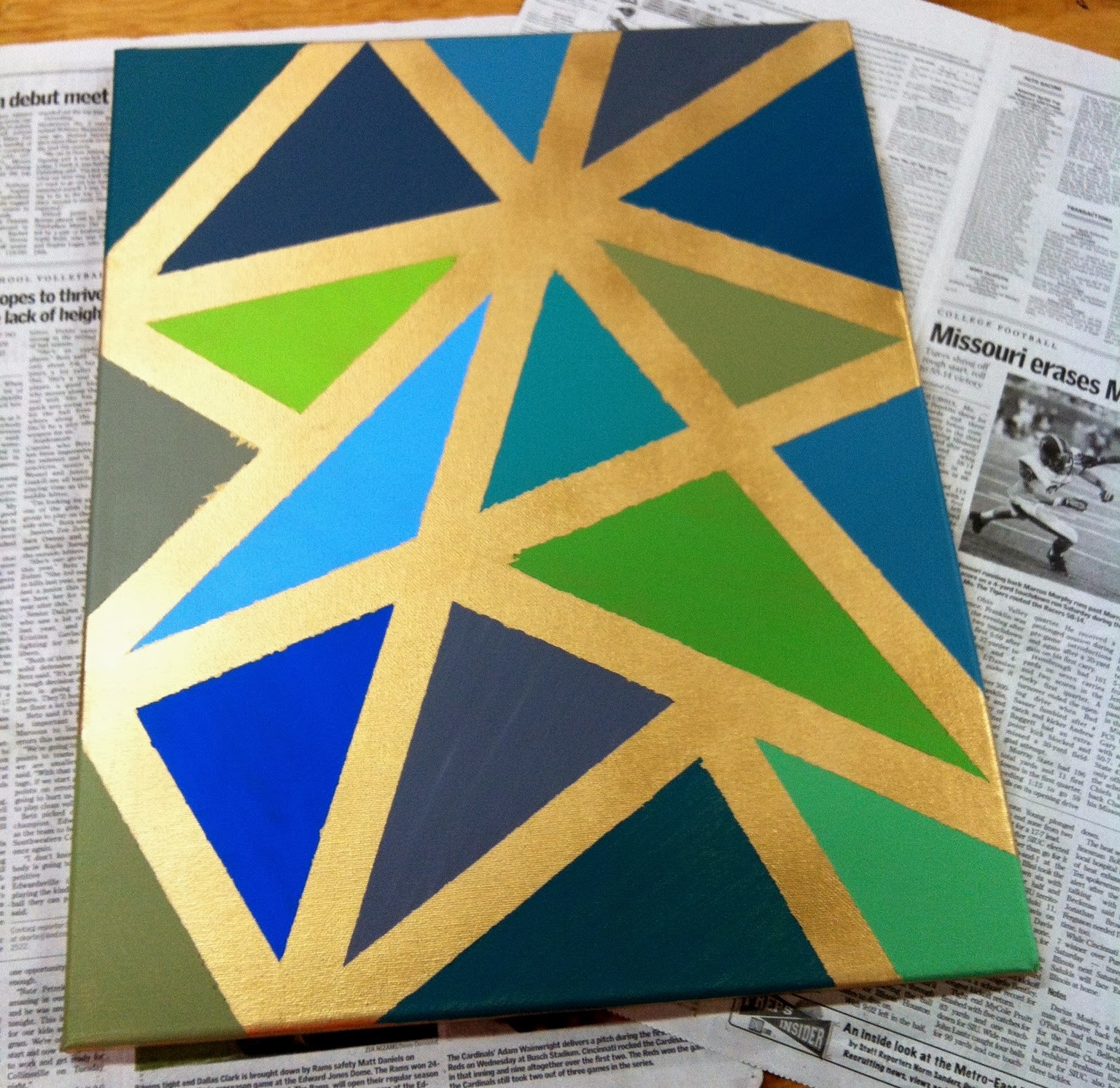 Do it Yourself = Did It Myself Painted Triangle Canvas