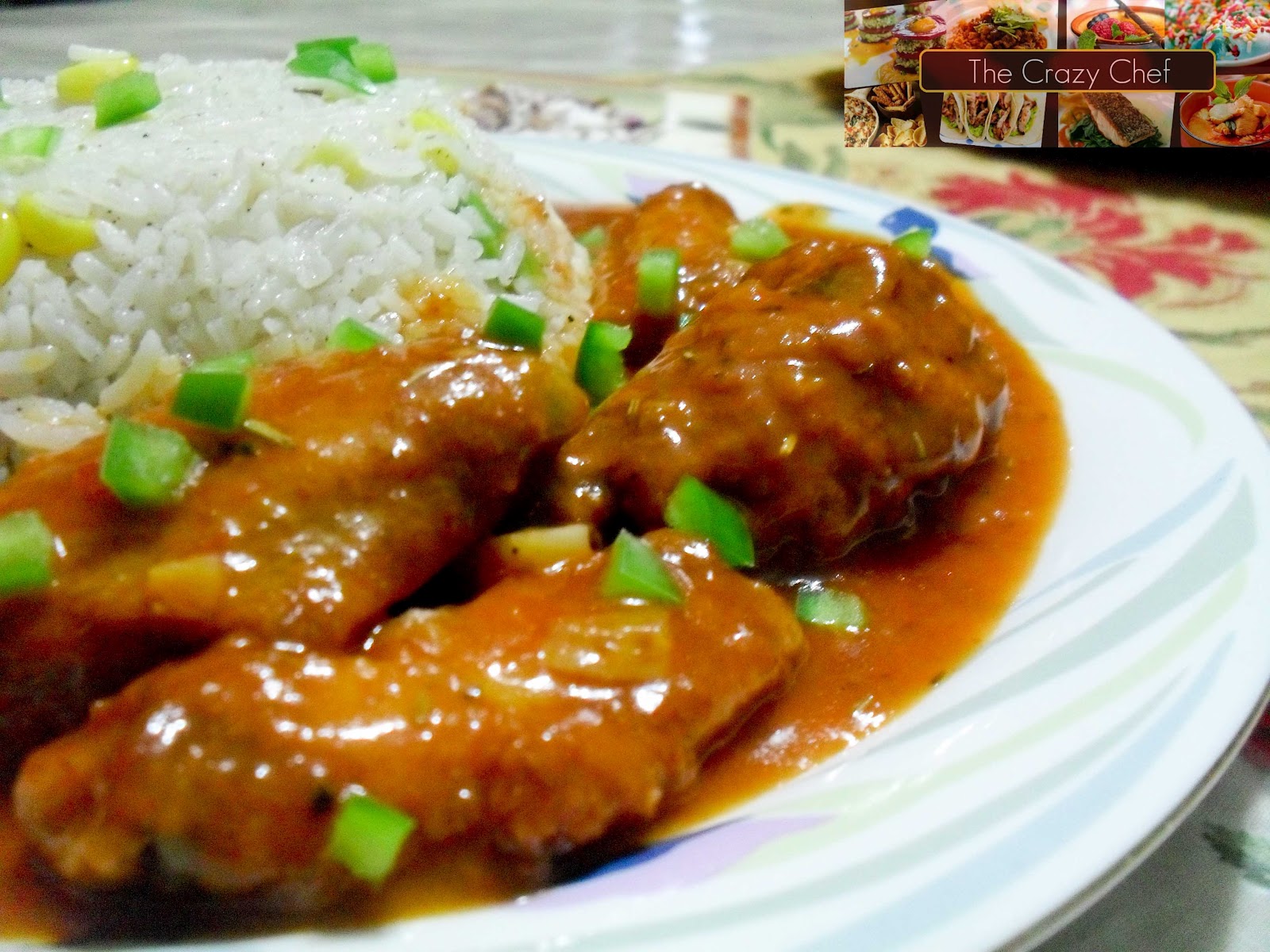 The Crazy Chef Chicken Wings with Corn Fried Rice