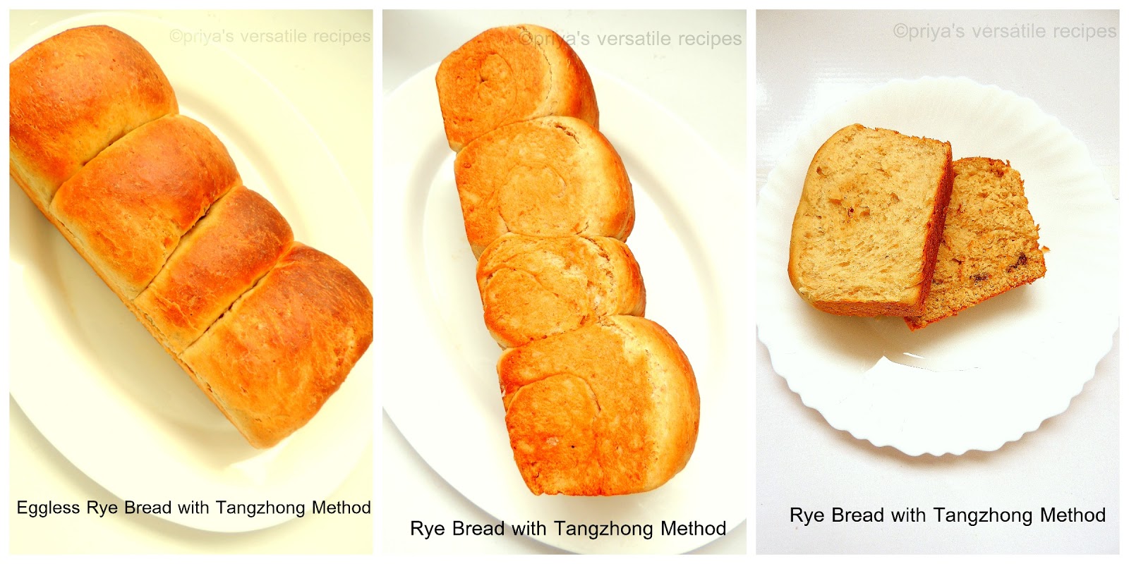 Priya's Versatile Recipes Eggless Rye Bread & Cinnamon Rolls with