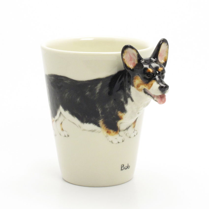 muddymOOd Dog Mugs Custom Paint Pembroke Welsh Ceramic Coffee Mug