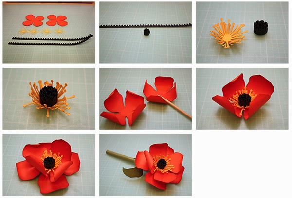 bits of paper 3d poppy and iris paper flowers and a grass vase poppy paper flower