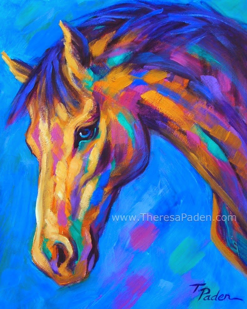 Paintings by Theresa Paden Contemporary Horse Art in Bright Colors by