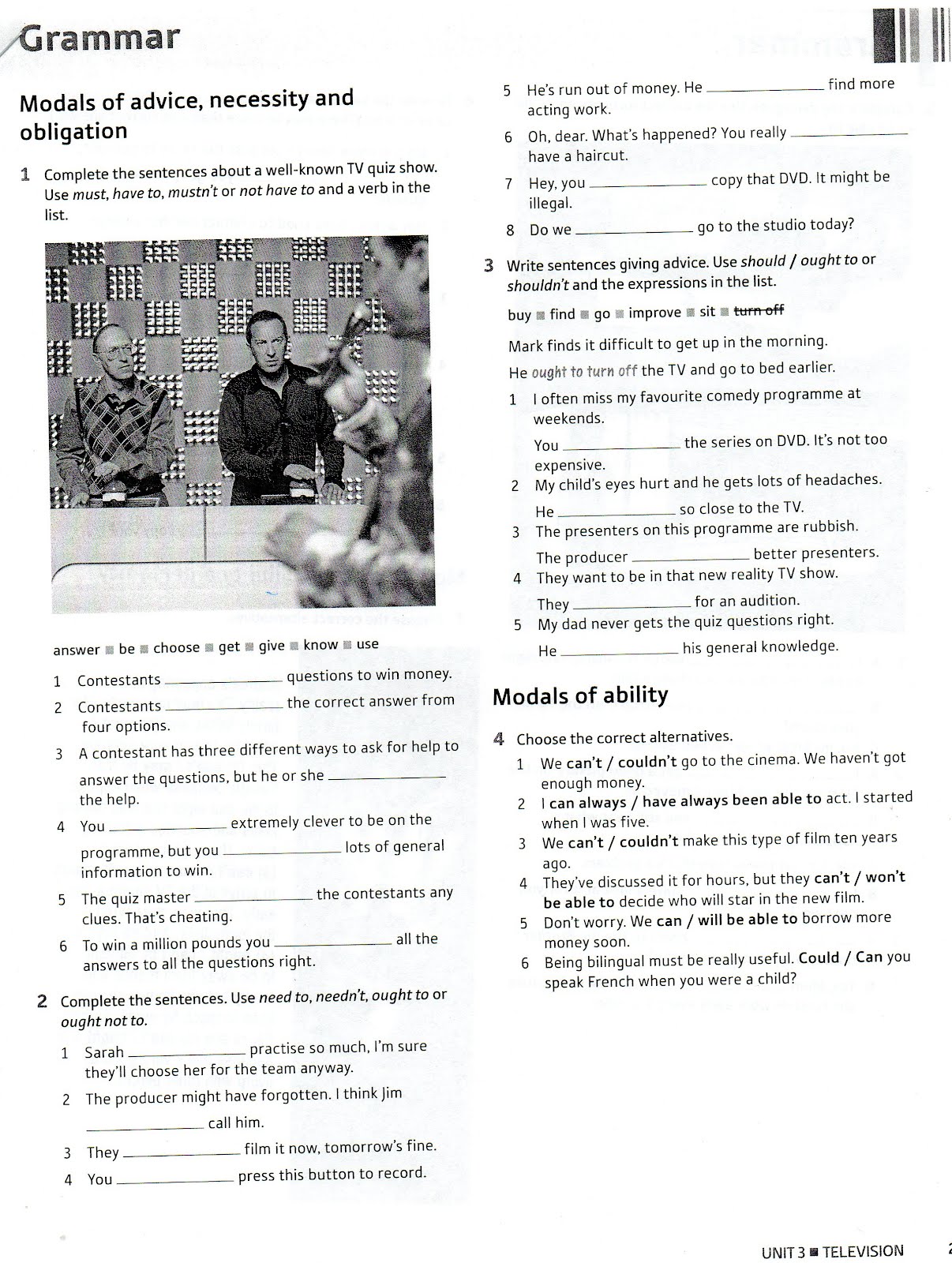 English For U: MODAL VERBS (Worksheet)