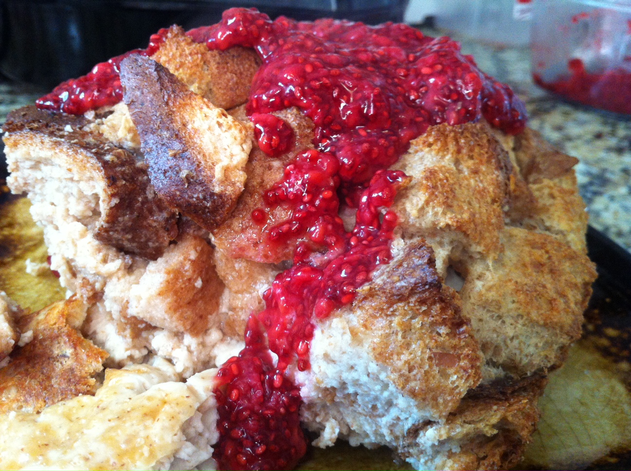 Fit Femme's Protein Recipes PB&J Protein Bread Pudding