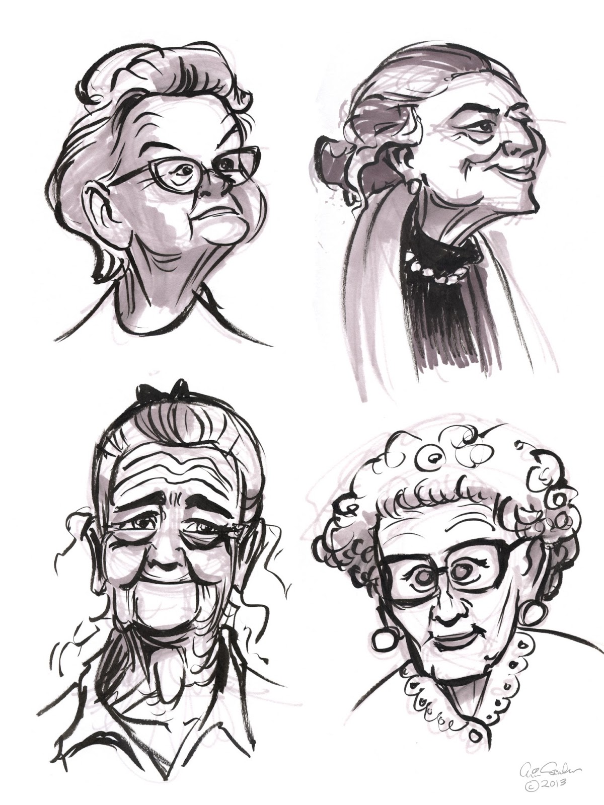 The Ol' Sketchbook: Little Old Ladies