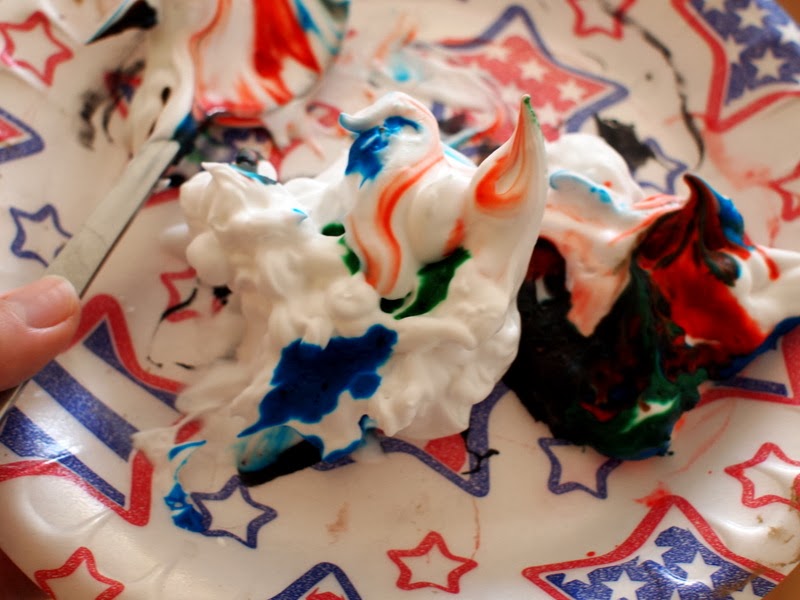 Make Shaving Cream Clouds and Paint the bathtub walls Pink Stripey Socks