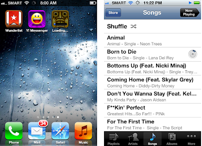 Music and Apps downloaded in iPhone 4S with Automatic Downloads feature enabled.
