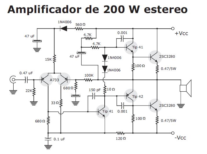 Electronica Casero: Amplificador de 200w schematic diagram yamaha p7000s 