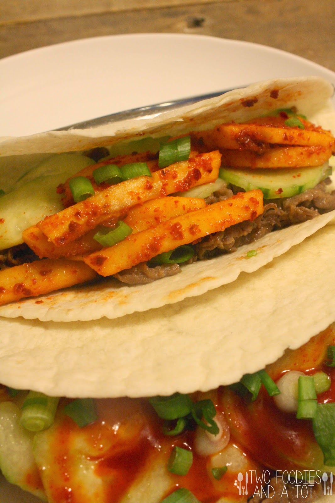 Two foodies and a tot Bulgogi taco