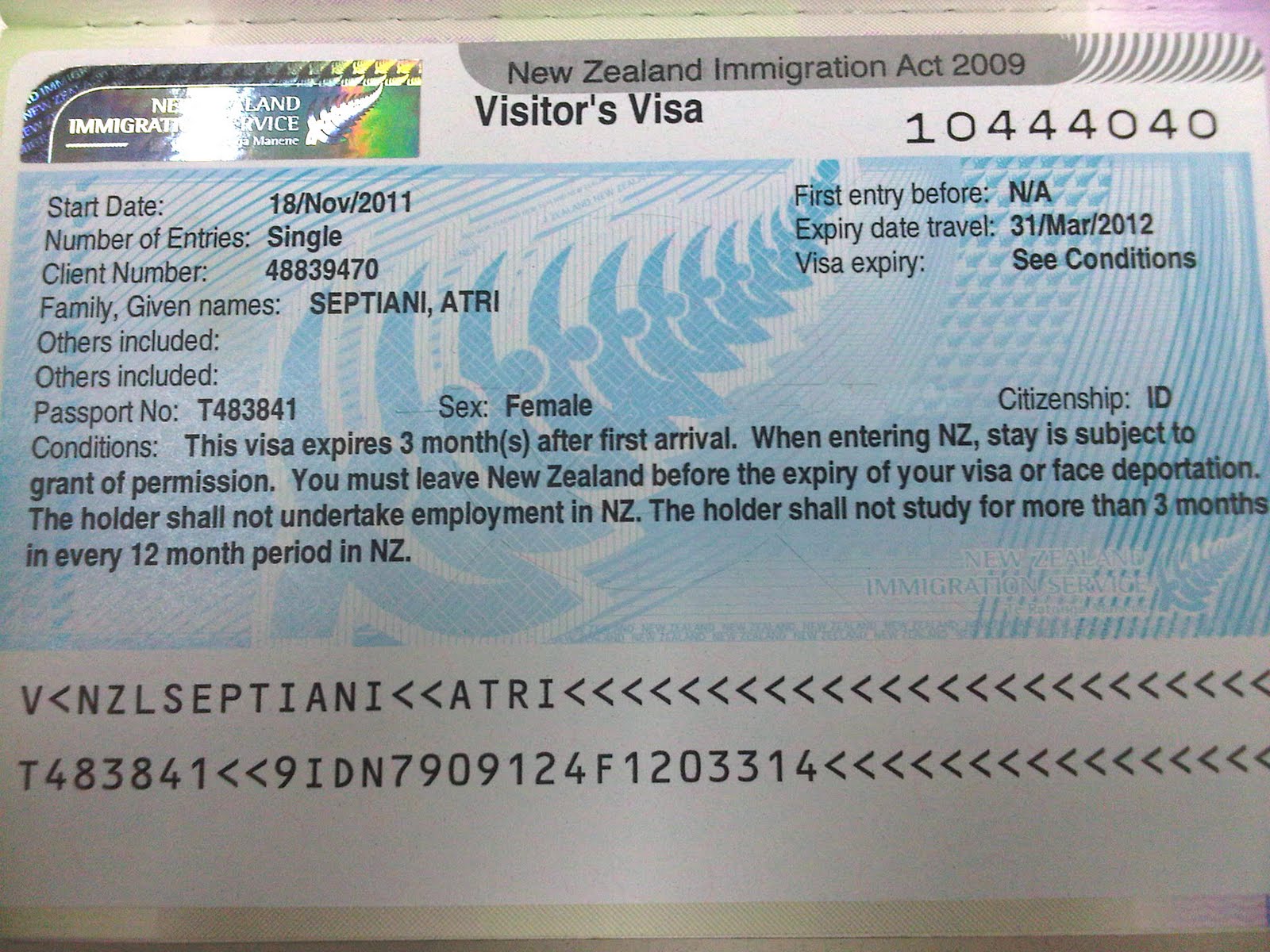 Visa Nz