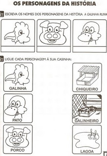 Atividade Personagens A Galinha Ruiva Jogo Pedagógico