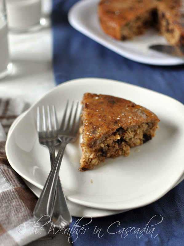 The Weather in Cascadia banana oat cake, glutenfree & vegan