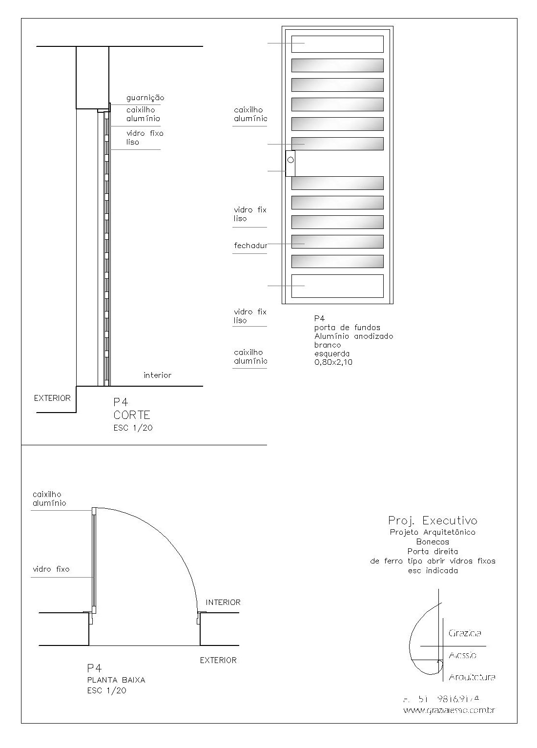 Bloco autocad porta de correr vidro temperado en