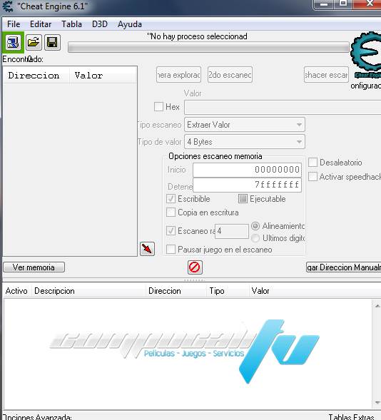 Cheat Engine 6.2 PC Español Instalado en Windows 7