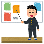 学生の発表のイラスト（男性）