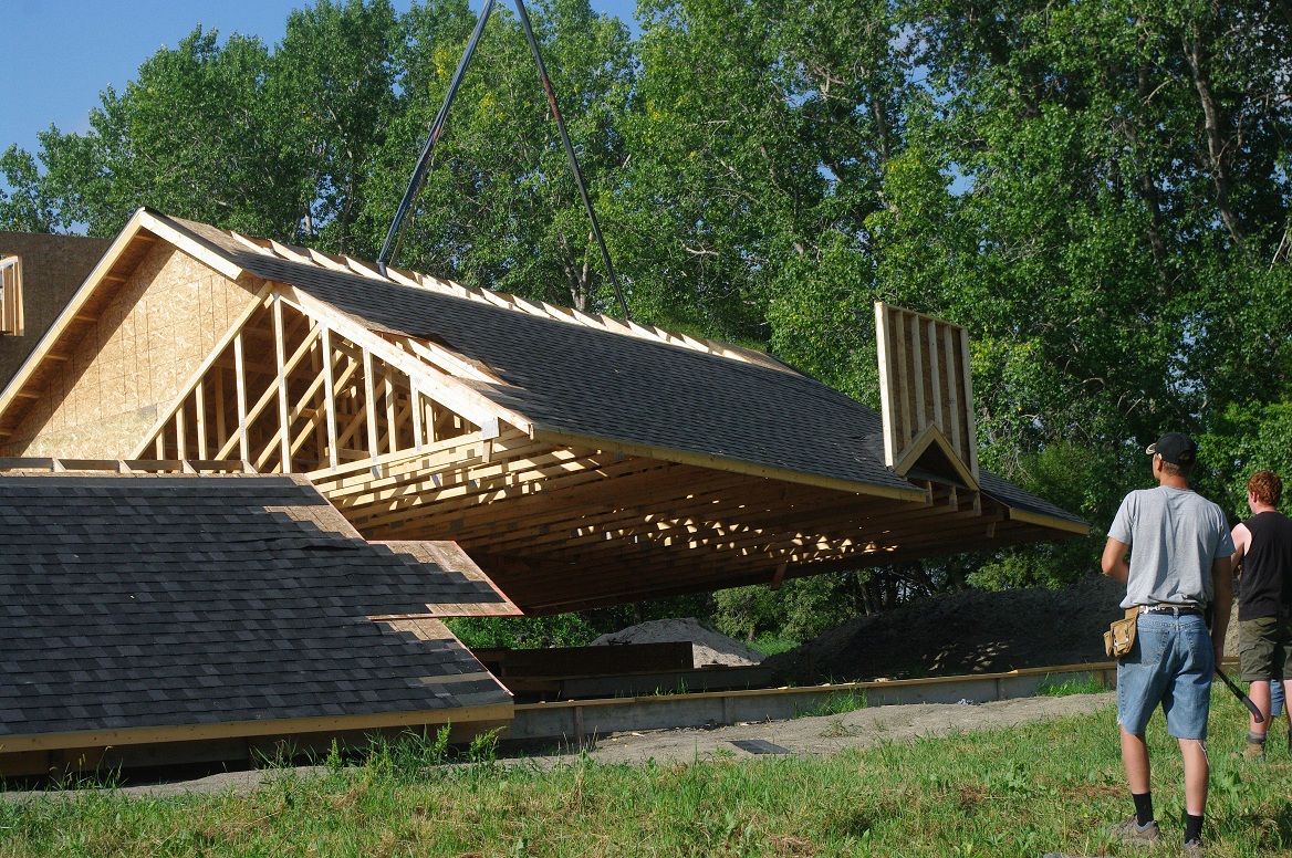 Thousand Square Feet Owner Building a Home Day 48 Raising the Roof