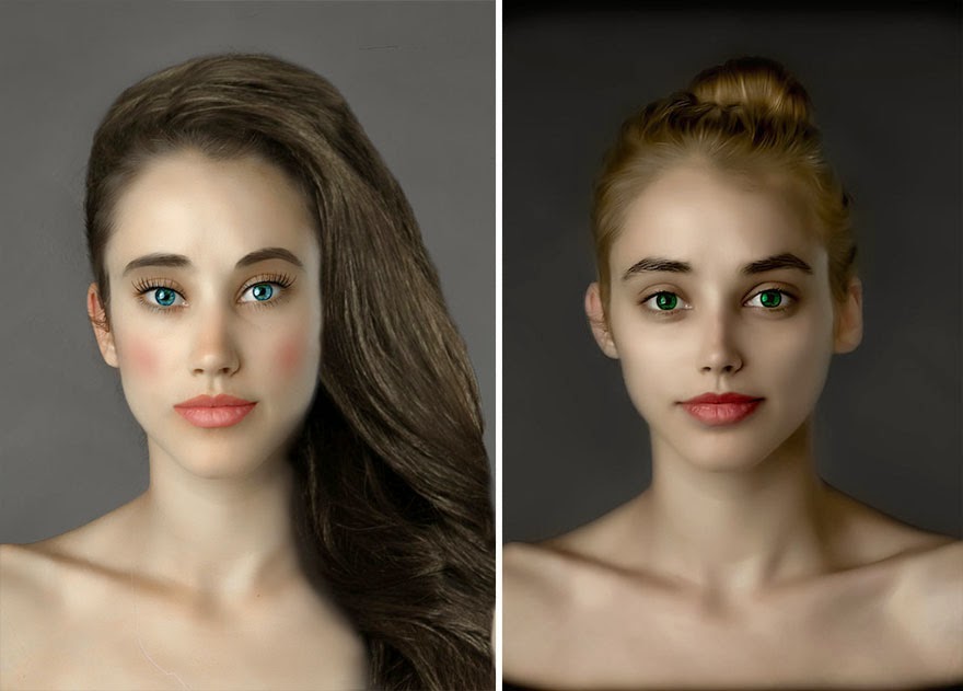 U.S.A. - Woman Had Her Face Photoshopped In More Than 25 Countries To Compare Their Beauty Standards U.S.A. - Woman Had Her Face Photoshopped In More Than 25 Countries To Compare Their Beauty Standards