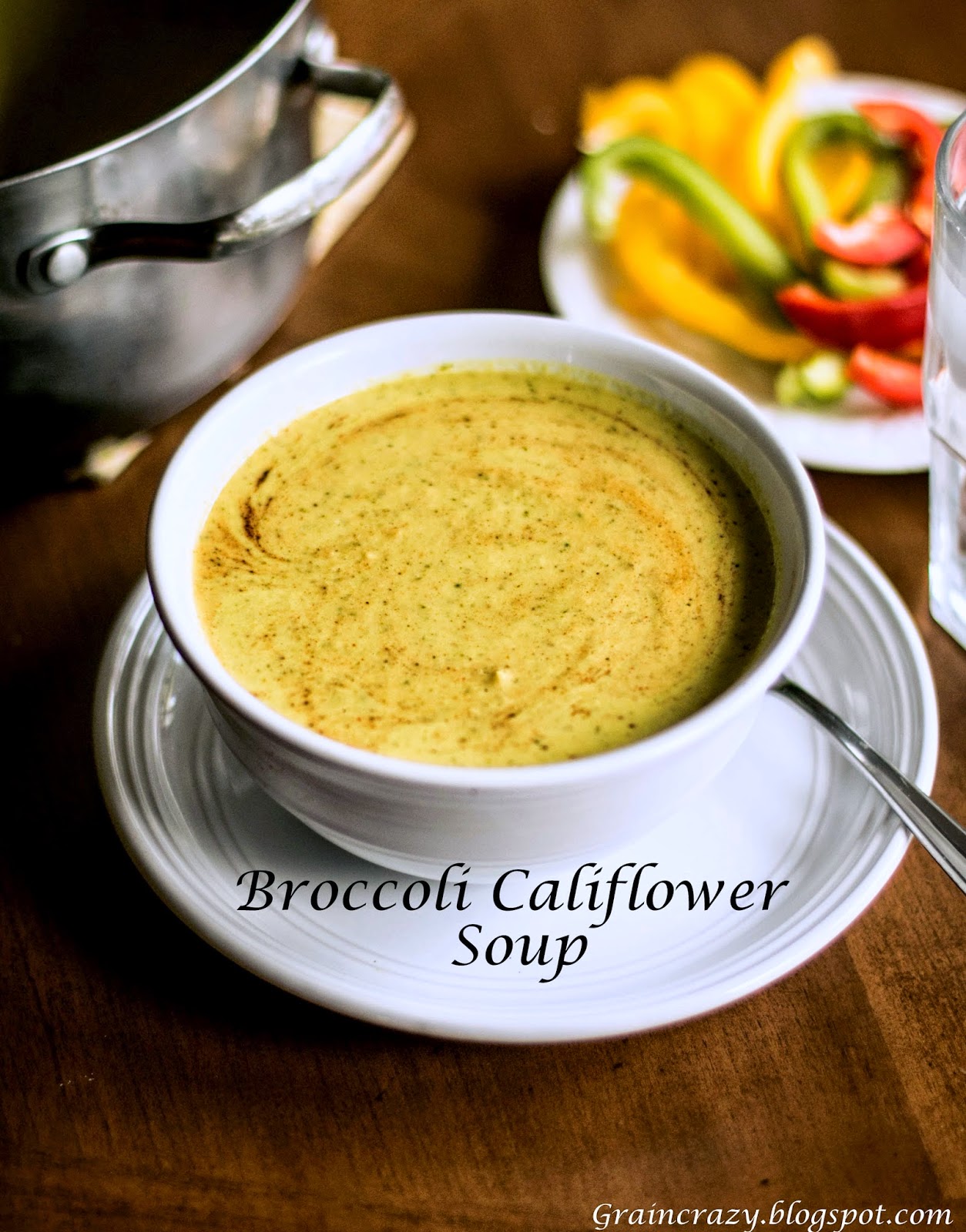 Grain Crazy Broccoli Cauliflower Soup with turmeric (dairy and gluten