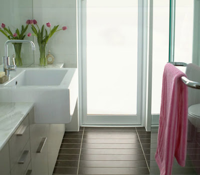 bathroom pink towel Adding Color without Paint: Interior Design Wednesday 12