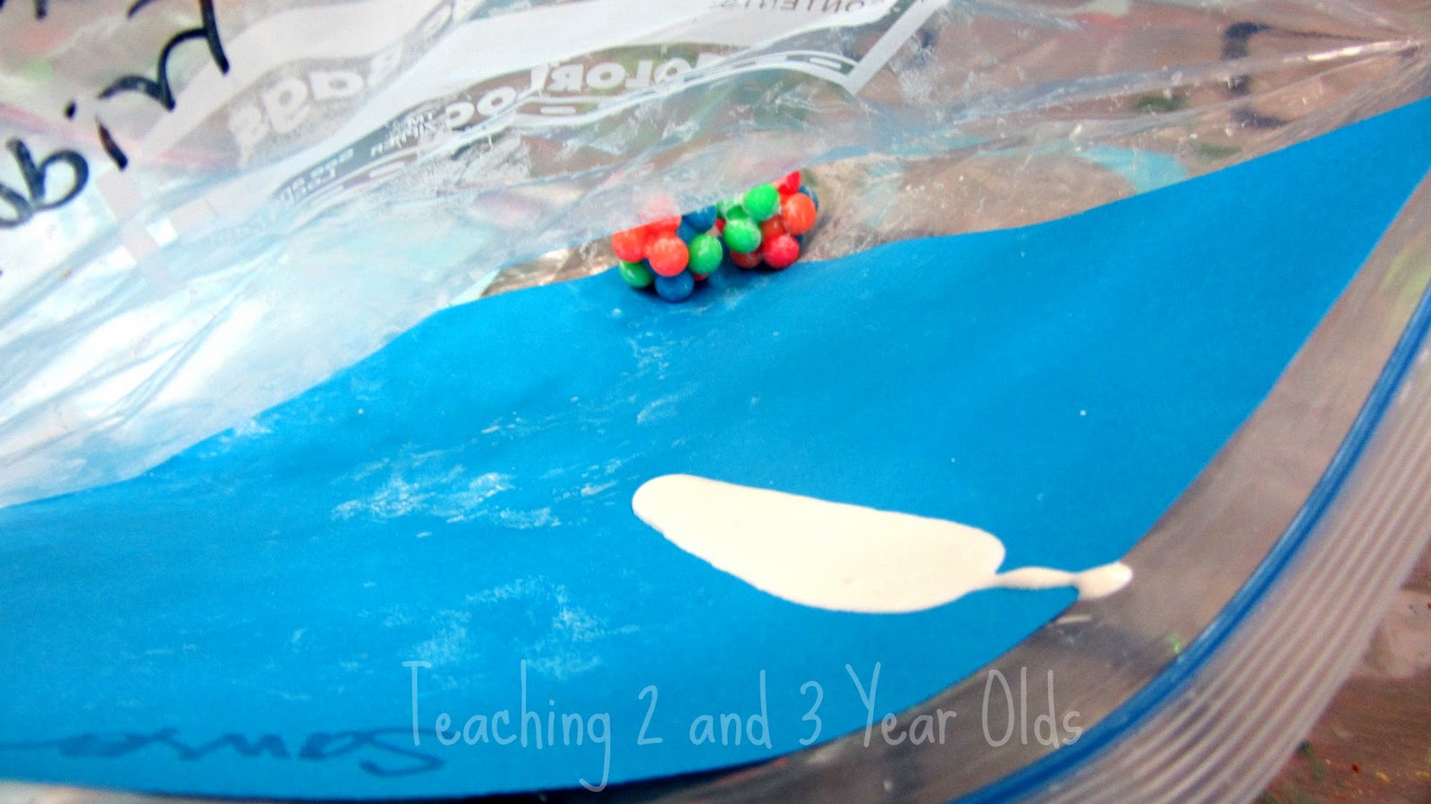 Teaching 2 and 3 Year Olds Zip Lock Baggie Painting