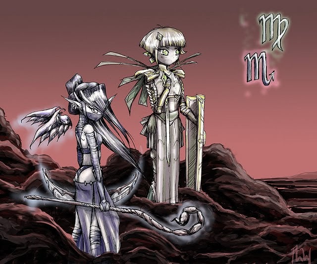 Escorpio y Virgo Anime IMÁGENES del ZODIACO 5.000 SIGNOS ZODIACALES