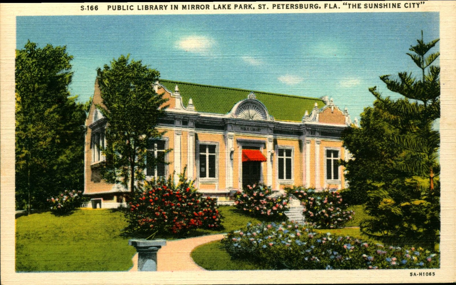Library Postcards Library, Mirror Lake Park, St. Petersburg, Florida
