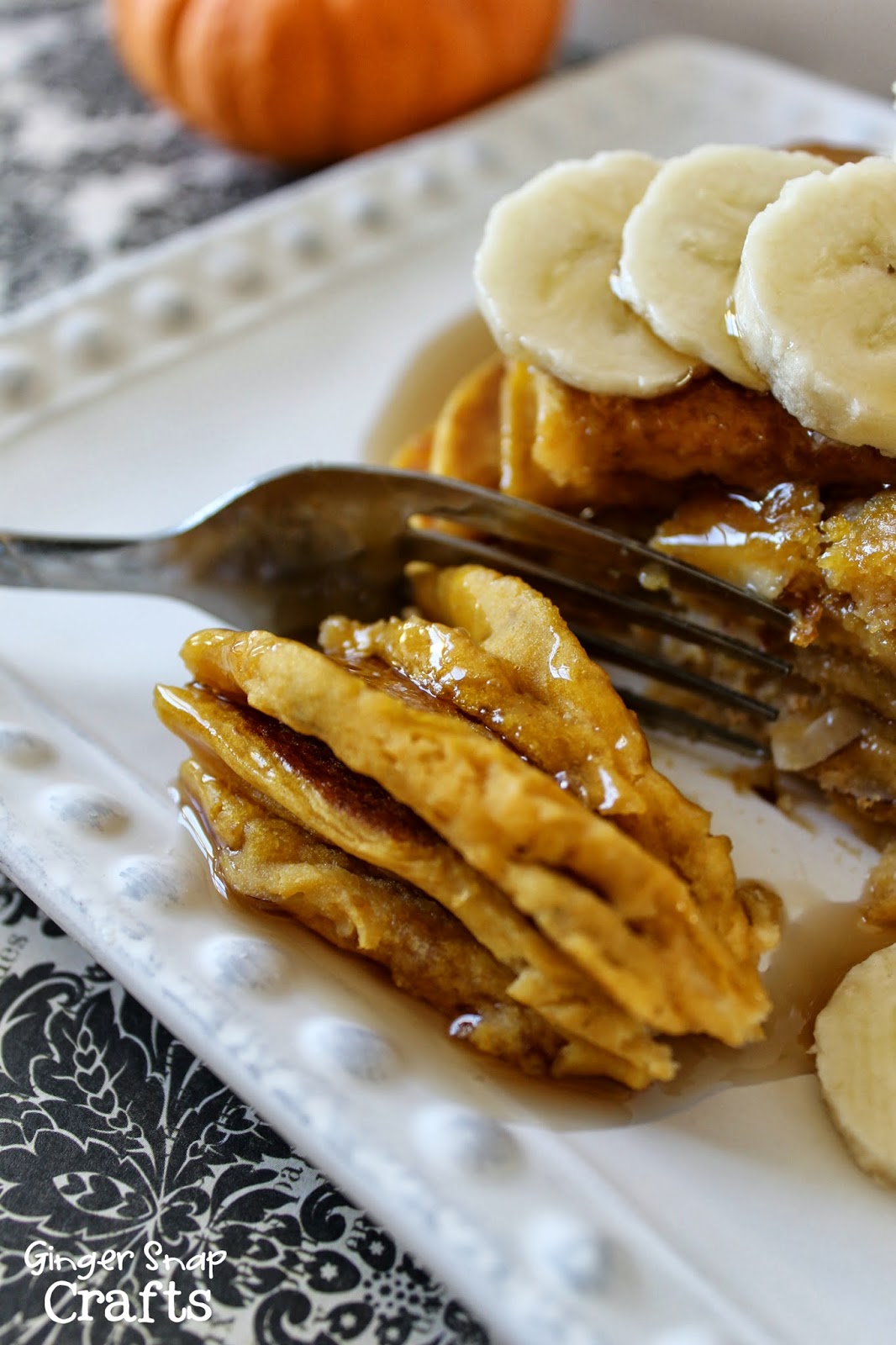 Ginger Snap Crafts Pumpkin Pancakes {recipe}