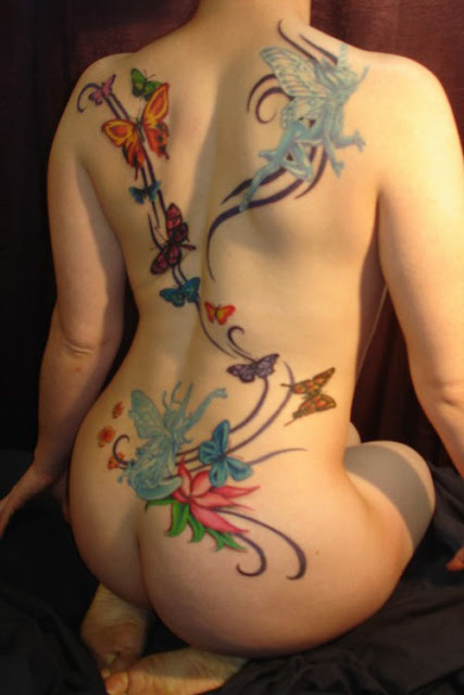 Butter Fly Tattoo In Body Sexy nude Girl
