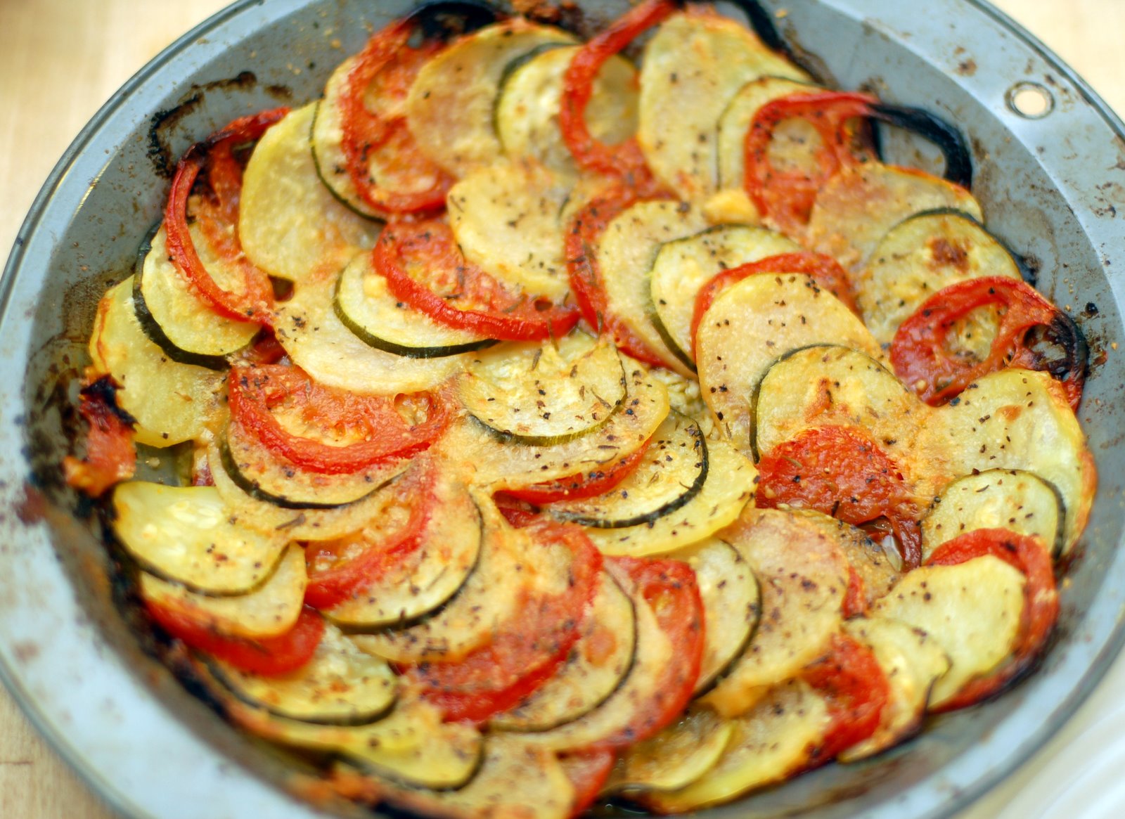 Vegan Potato, Zucchini and Tomato Gratin