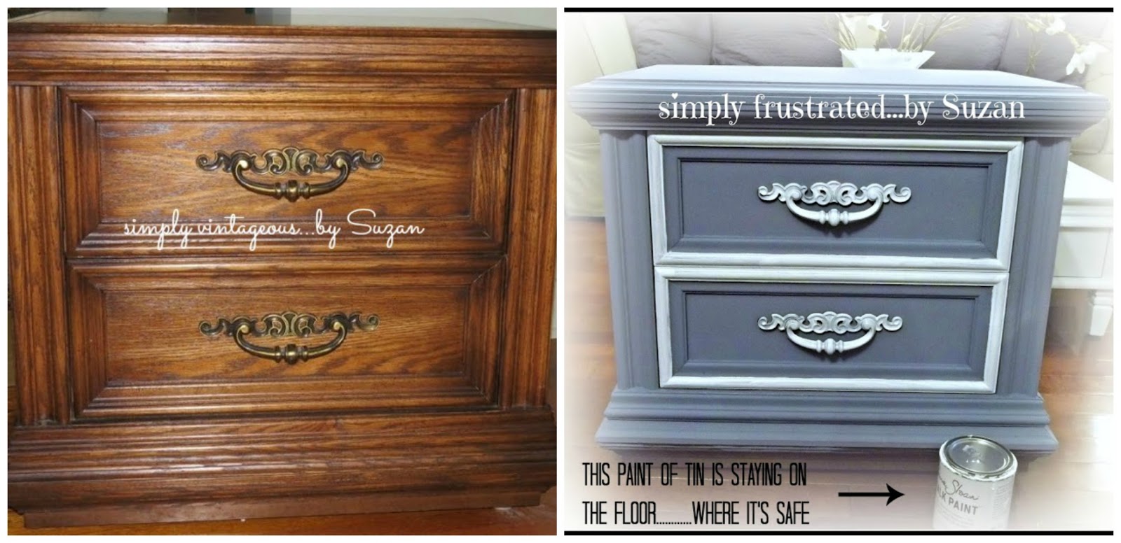 simply vintageous...by Suzan The WORST furniture Painting day of my