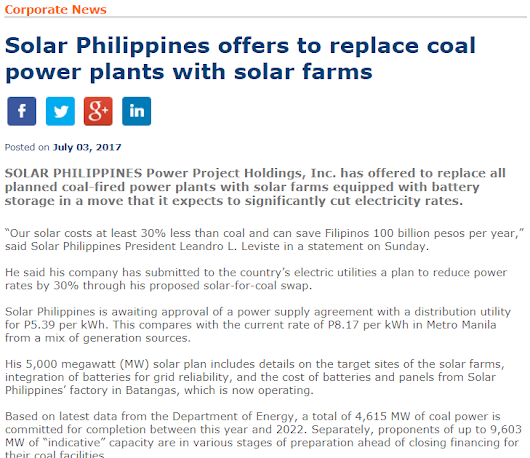 Energy 97, Solar can replace coal power in the PH?