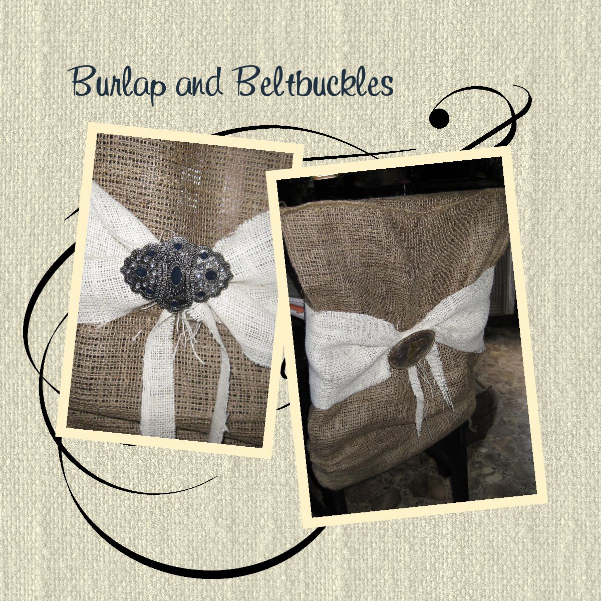 GypsyFarmGirl Burlap and Beltbuckle Chair Covers