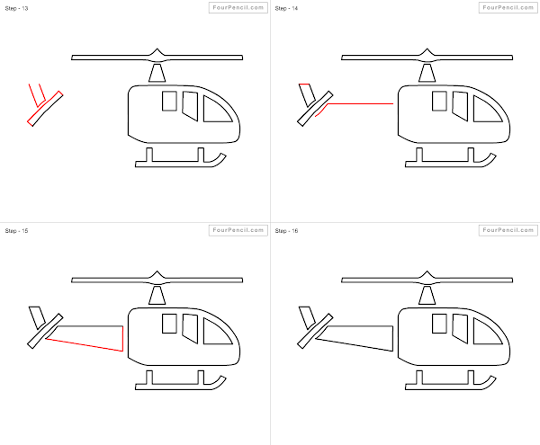 How to draw Helicopter easy steps - slide 4