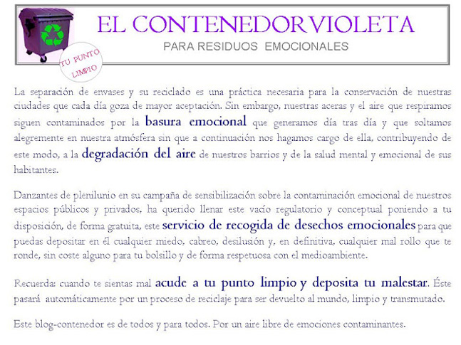 El contenedor violeta