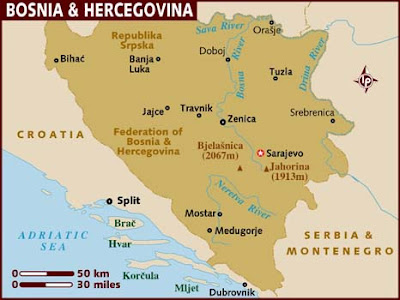Bosnia y Herzegovina Mapa de la Región