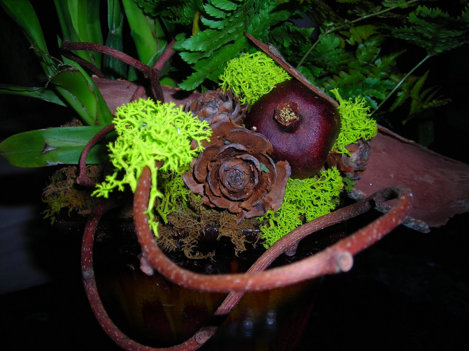 B. Greene Designs Floral Arrangement with moss
