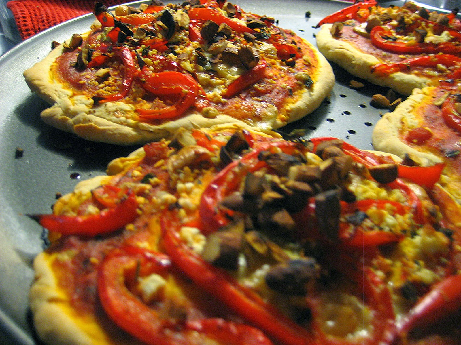 Noella's Good Eats Roasted Bell Pepper and Feta Pizza with