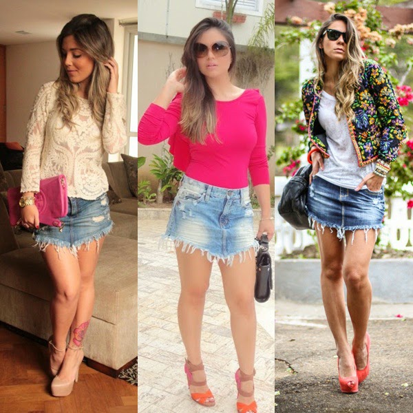 saia jeans com ponta