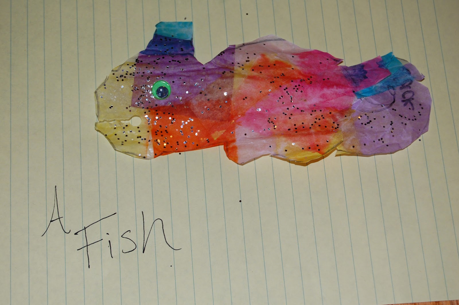 Busy Bag Central Tissue paper crafts with preschoolers a fish!