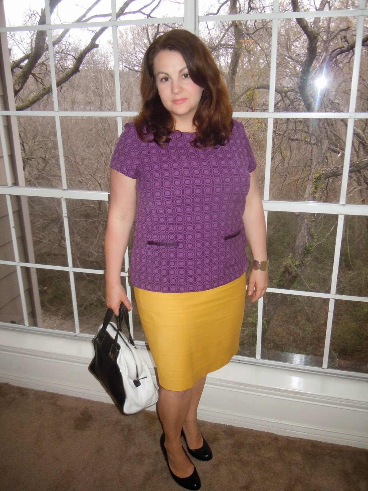 Joanna's Design OUTFIT Purple and mustard.... (and one year blog