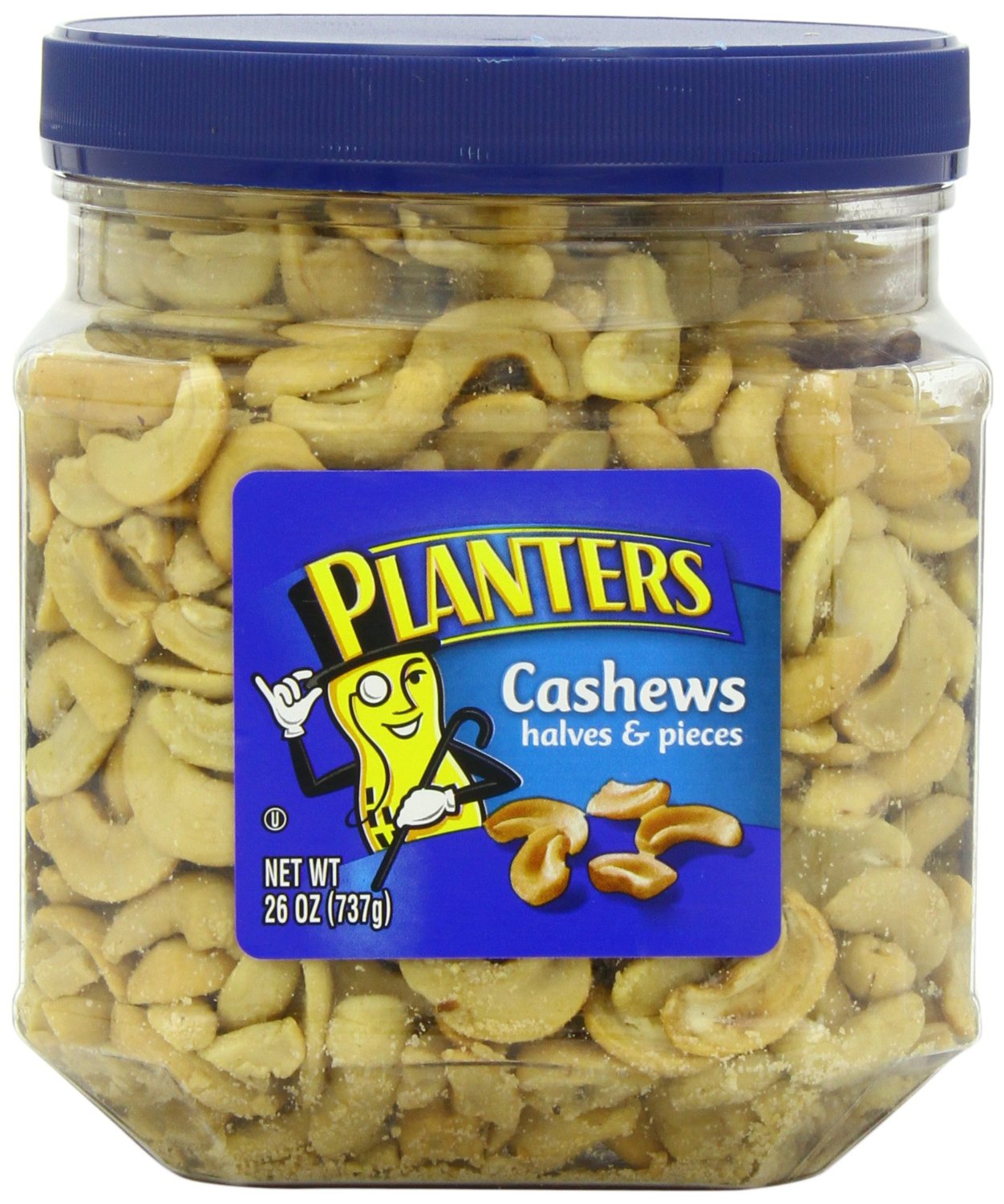 26oz Planters Cashew Halves and Pieces Jar 6.99 + Free Shipping (Reg