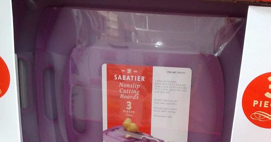 Sabatier Nonslip Cutting Board Set (3 pack) Costco Weekender
