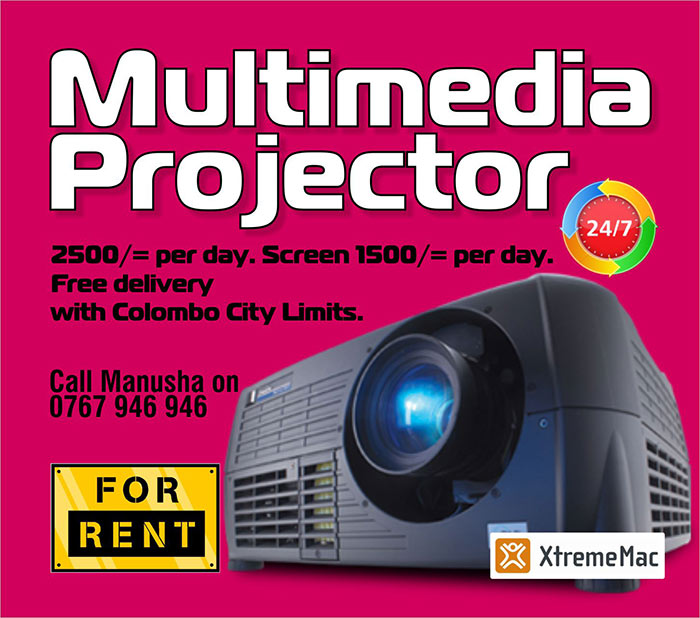 Multimedia Projector for rent including the free delivery with in greater Colombo area. 
