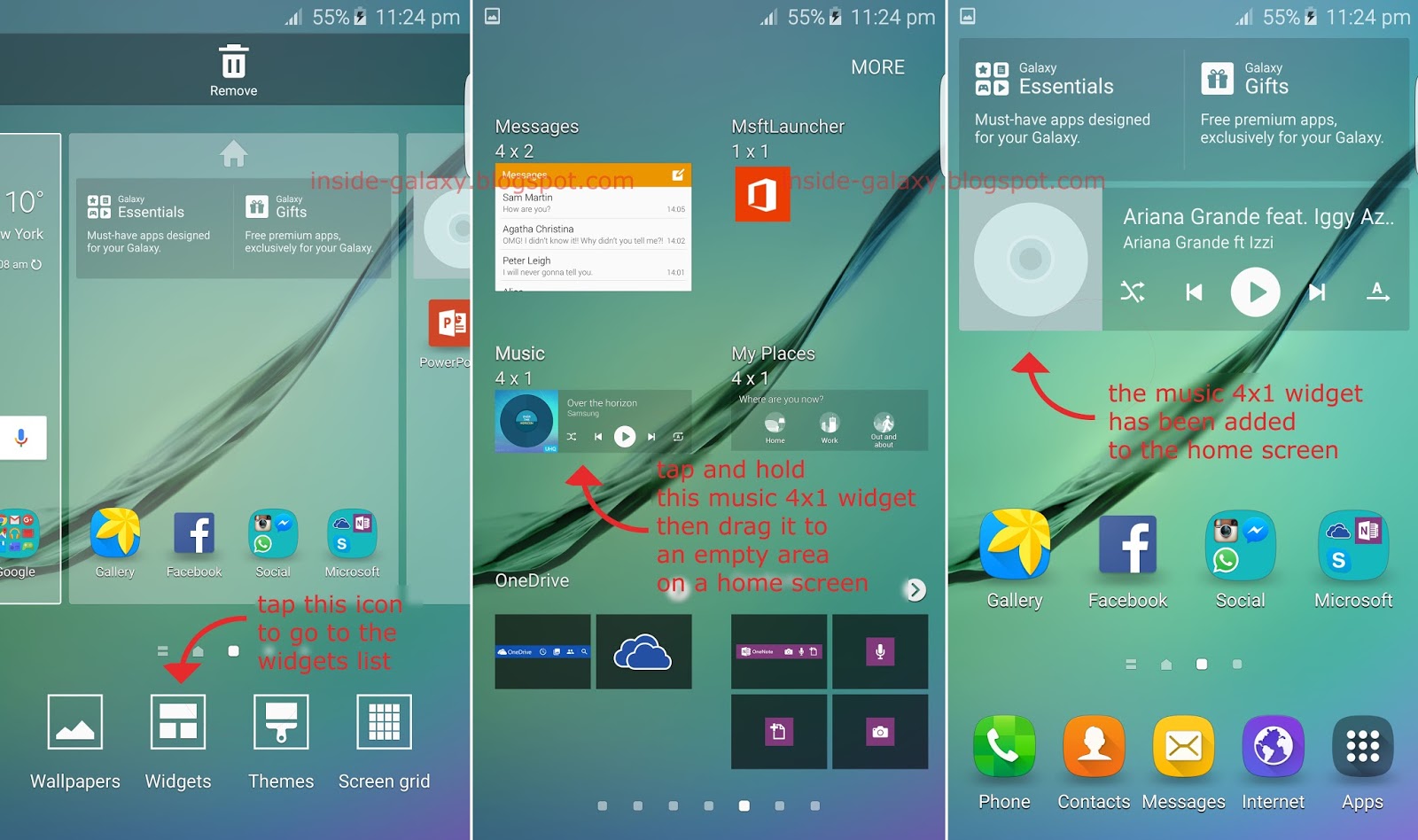 Inside Galaxy Samsung Galaxy S6 Edge How to Add or Remove Widget in