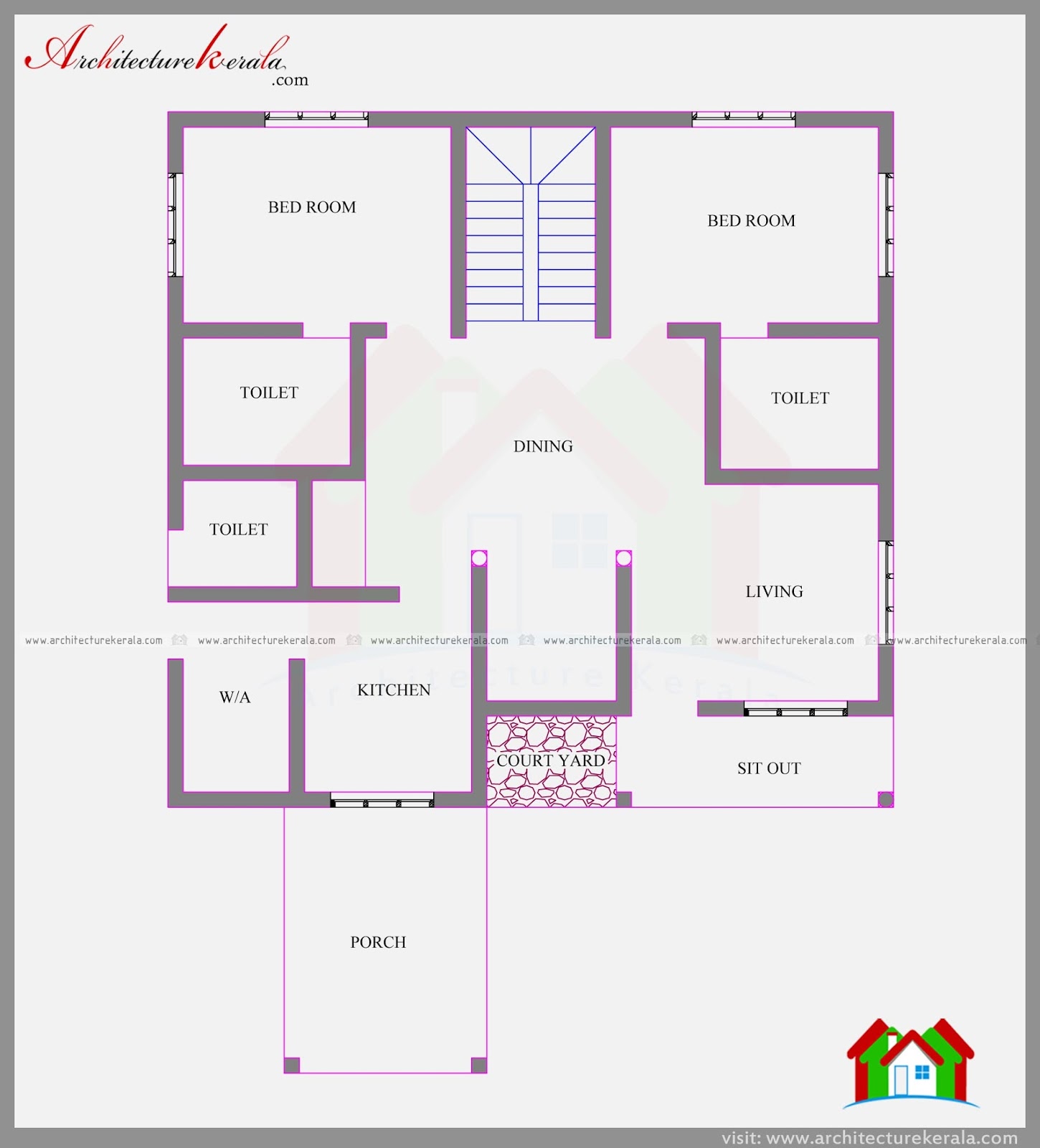 Four Bedroom Contemporary House Plan Elevation Four Bedroom Contemporary House Plan Elevation