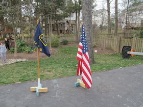 Scouts Blue Table Desk Flag With Wooden Base 