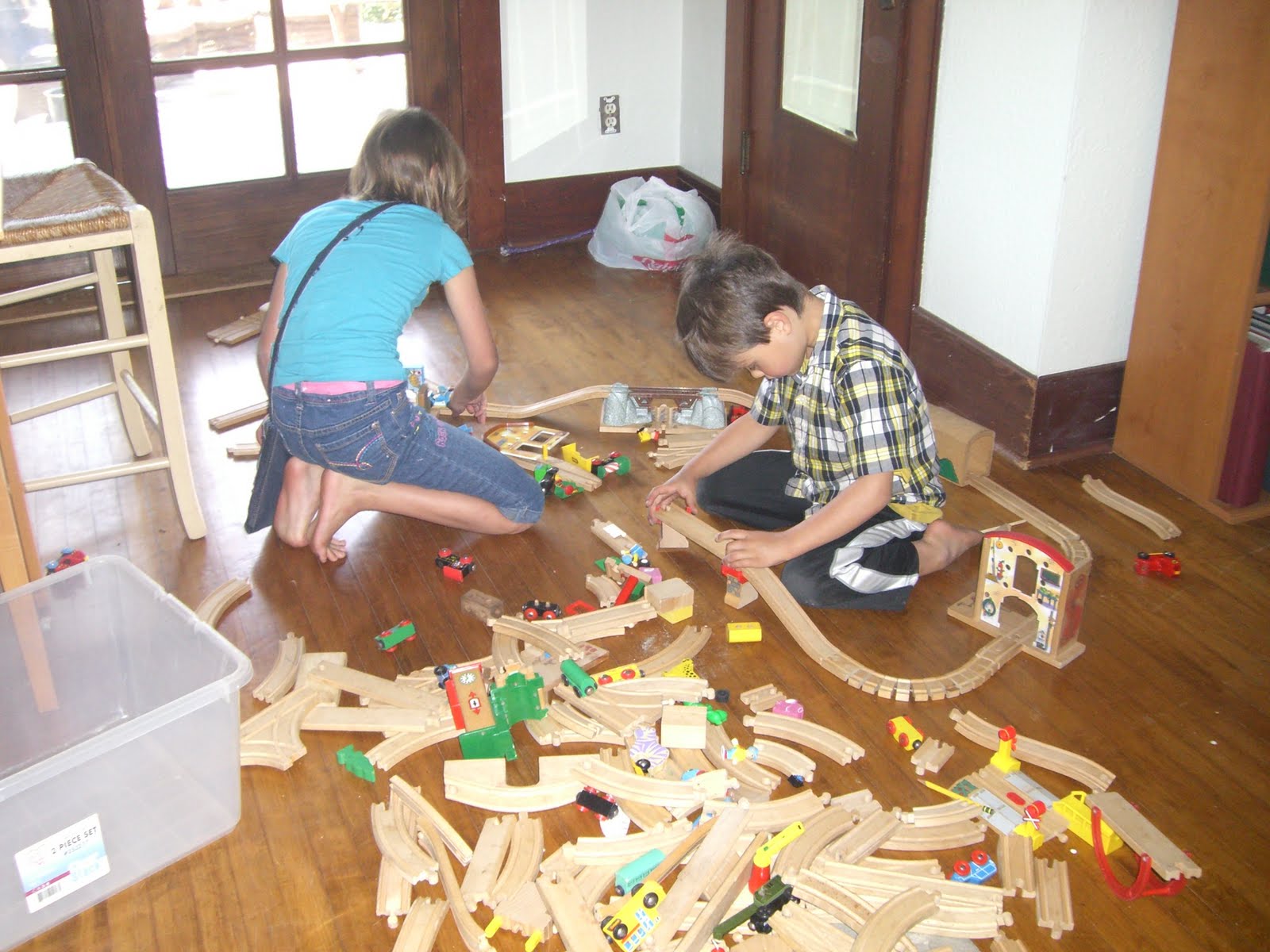 My Art Of Photography Two Little Children Playing Trains