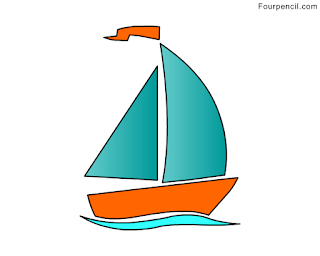 Fourpencil How To Draw A Boat For Kids Step By Step