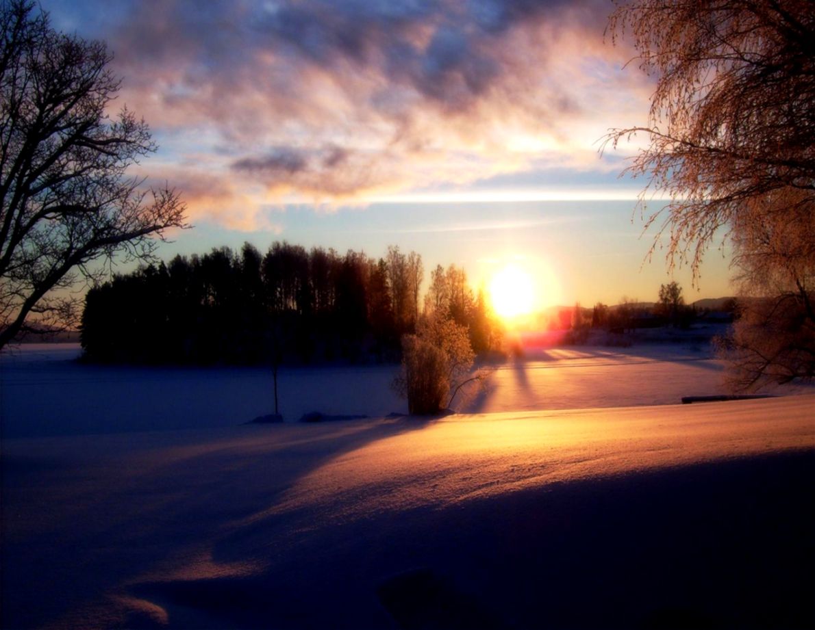 Snow Sunset Field Wallpaper Picture Snow Sunset Field Wallpaper Picture