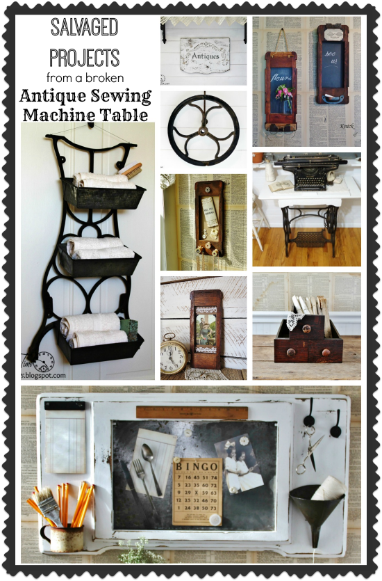Repurposed Antique Sewing Machine Table Projects by knickoftimeinteriors.blogspot.com